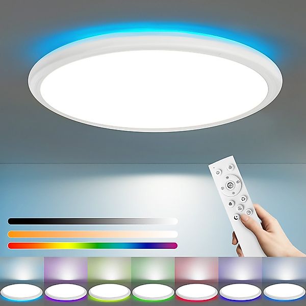 Nettlife LED Deckenleuchte Deckenleuchte Flach Schwarz günstig online kaufen