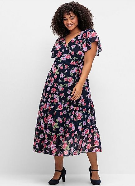 sheego by Joe Browns Etuikleid Chiffonkleid Kurzarm günstig online kaufen