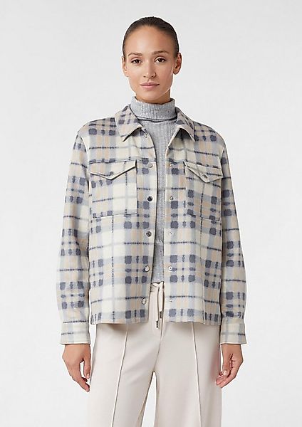 comma Hemdjacke Indoor-Jacke Karierte Hemdbluse aus softem Scuba-Stoff günstig online kaufen