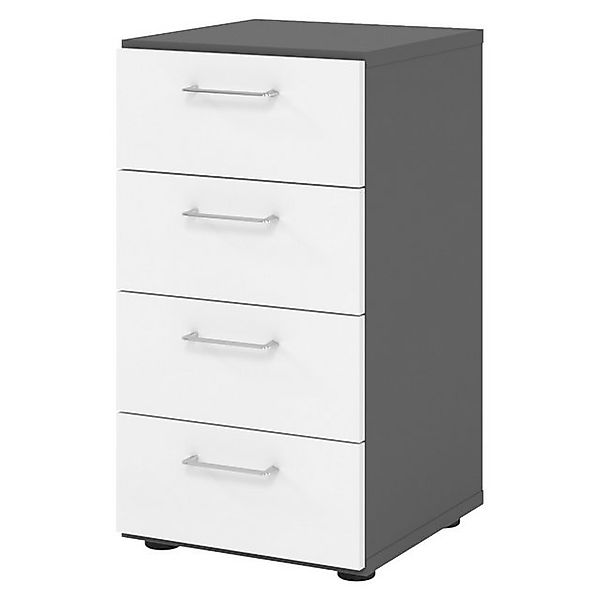 bümö Aktenschrank smart Schubladen Schrank - 4 Schübe Dekor: Graphit/Weiß günstig online kaufen