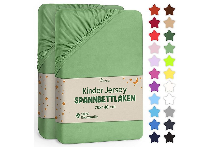 NatureMark Spannbettlaken Jersey Spannbetttuch, 100% Baumwolle, Gummizug: r günstig online kaufen