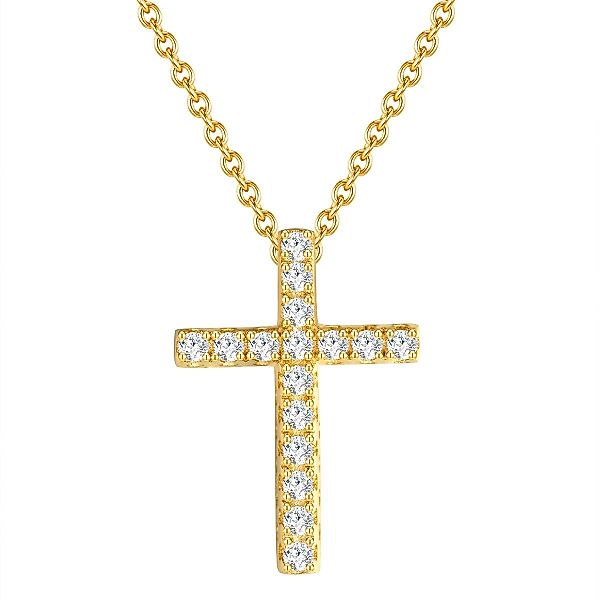 Rafaela Donata Silberkette Kreuz gelbgold, aus günstig online kaufen
