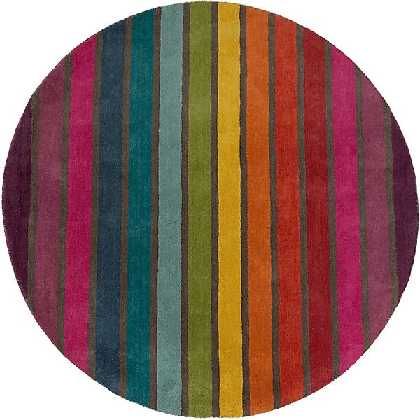 FLAIR RUGS Wollteppich »Candy«, rund, 10 mm Höhe, aus 100% Wolle, Design mi günstig online kaufen