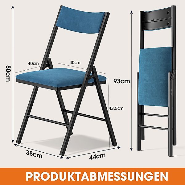 HONGGE Klappstuhl Esszimmerstühle Gepolstert bis 200KG günstig online kaufen
