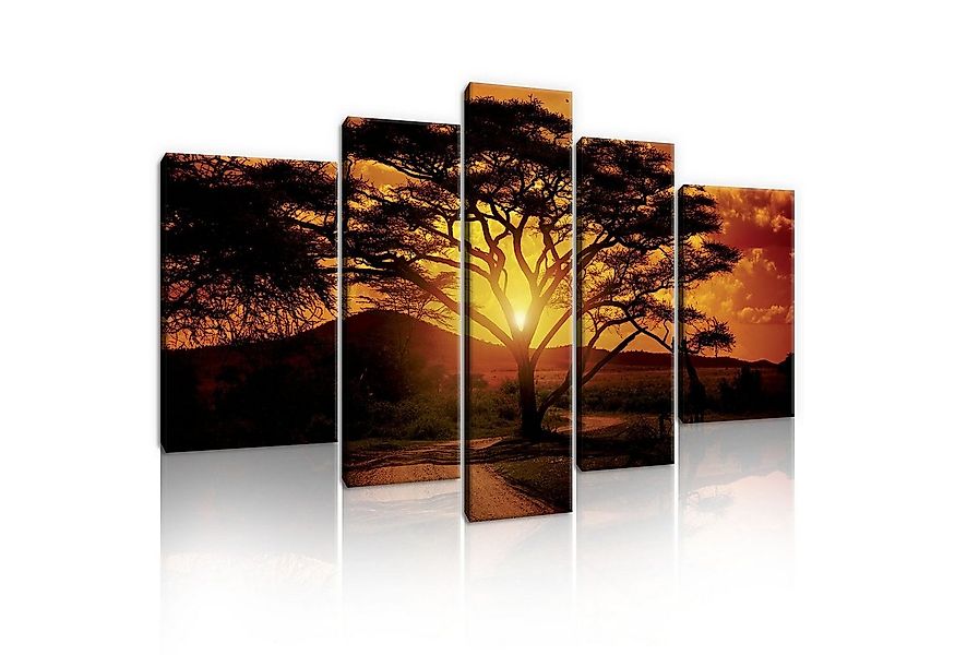 Wallarena Leinwandbild Afrika Baum Natur Wohnzimmer Schlafzimmer Wandbild M günstig online kaufen