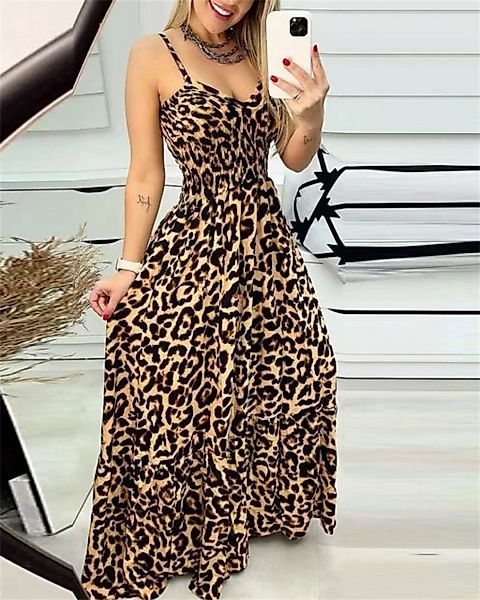 RUZU UG Dirndl Sexy Neckholder-Kleid mit V-Ausschnitt und hohem Taillenrock günstig online kaufen