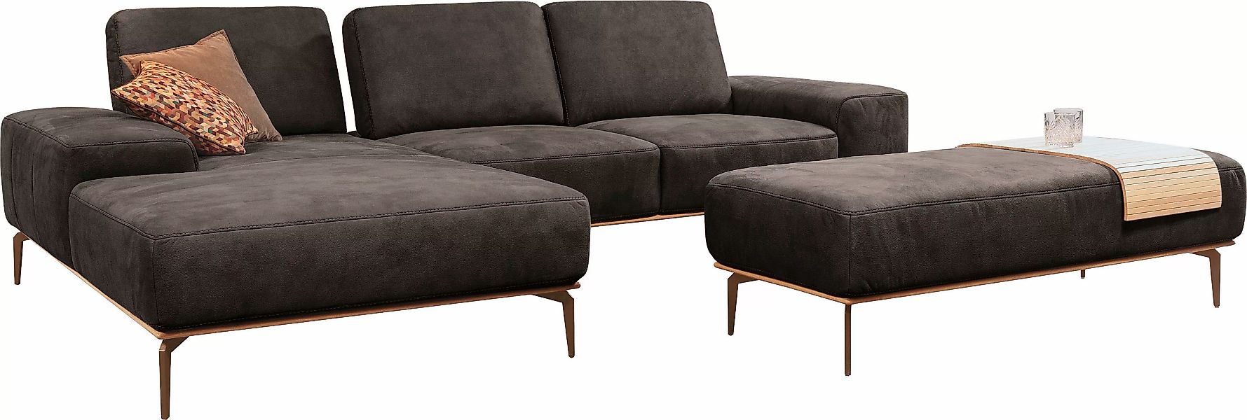 W.SCHILLIG Ecksofa "run, Designsofa mit tollem Sitzkomfort, L-Form", mit Ho günstig online kaufen