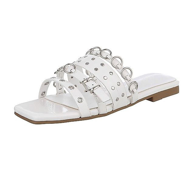 Ital-Design Designer-Sandalen mit Ringen und Nieten für Damen Pantolette (8 günstig online kaufen