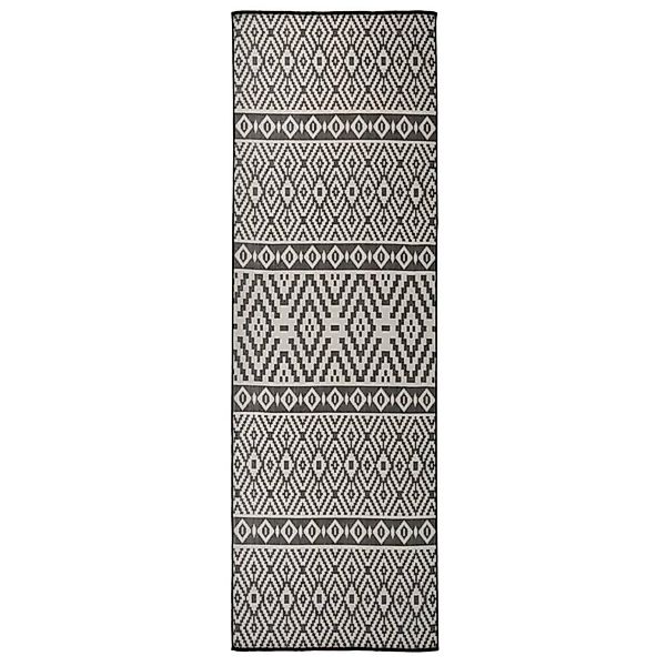 vidaXL Outdoorteppich Flachgewebe 80x250 Cm Schwarz Gestreift 1124019 günstig online kaufen