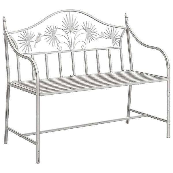 vidaXL Gartenbank Weiß Metall 104 x 52,5 x 89 cm Robust und,anglebig 420081 günstig online kaufen