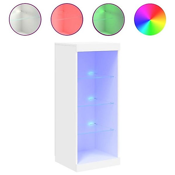 vidaXL Vitrine Sideboard mit LED-Beleuchtung Weiß 41x37x100 cm Glas Vitrine günstig online kaufen