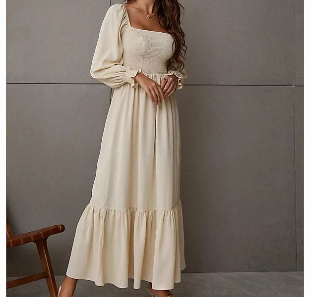 KIKI A-Linien-Kleid Kleid mit eckigem Ausschnitt und Rüschensaum günstig online kaufen