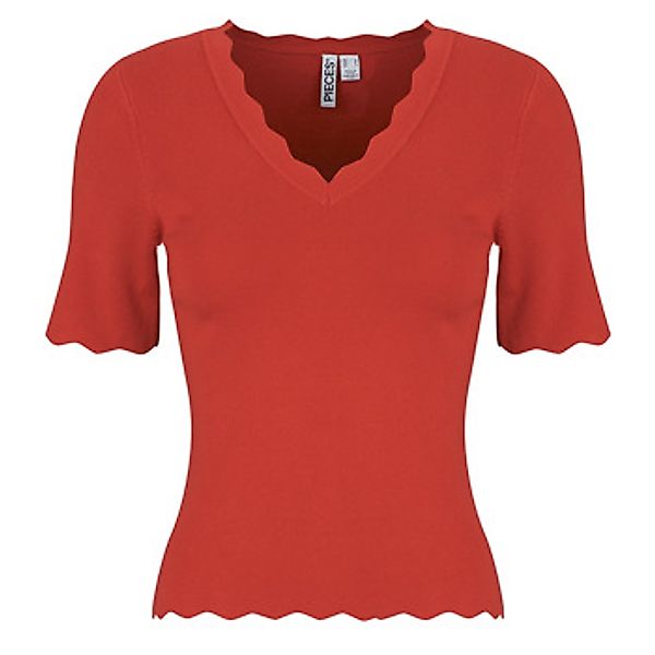 Pieces  Blusen PCJULINE SS V-NECK KNIT günstig online kaufen