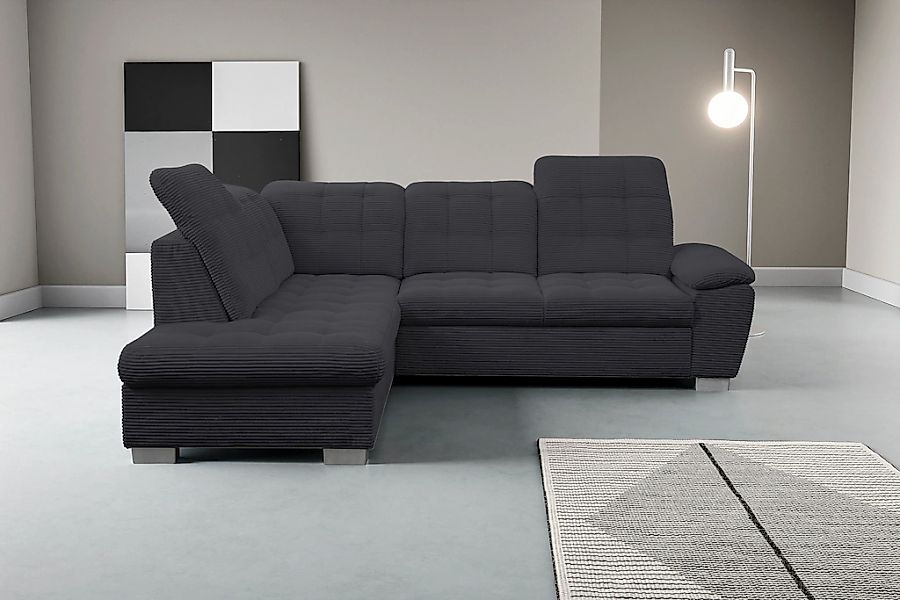 WERK2 Ecksofa "Bonny inkl. Kopfteilverstellung, Bettfunktion, Stauraum, L-F günstig online kaufen