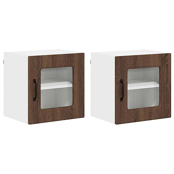 vidaXL Küchenwandschrank 2 Stk Braun Eichen-Optik 40 x 31 x 40 cm 884489 günstig online kaufen