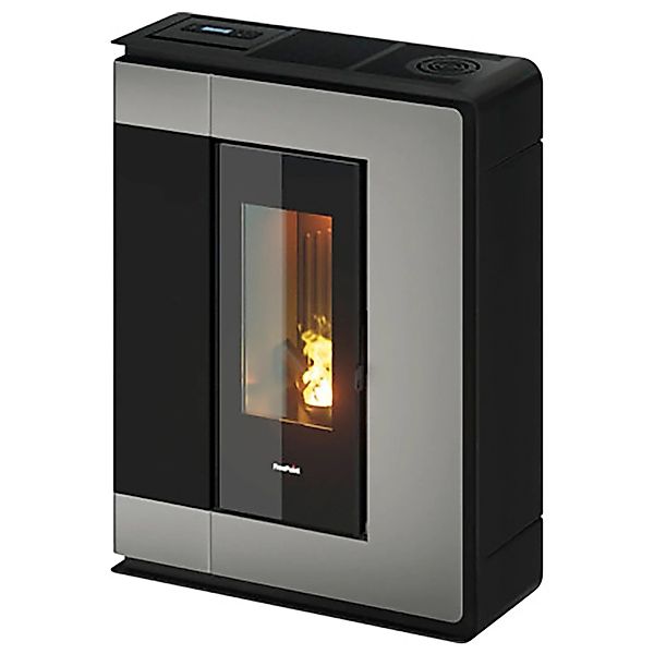 Freepoint Pelletofen Arco Stahl Titangrau 7 kW mit Automatik günstig online kaufen