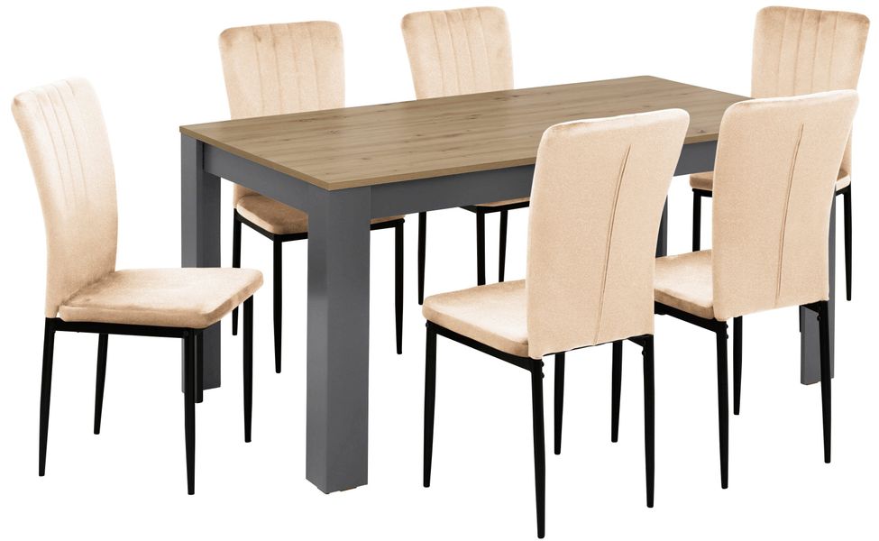 Home affaire Essgruppe "Bergamo Tisch Stühle Speisezimmer Bestseller" Set, günstig online kaufen