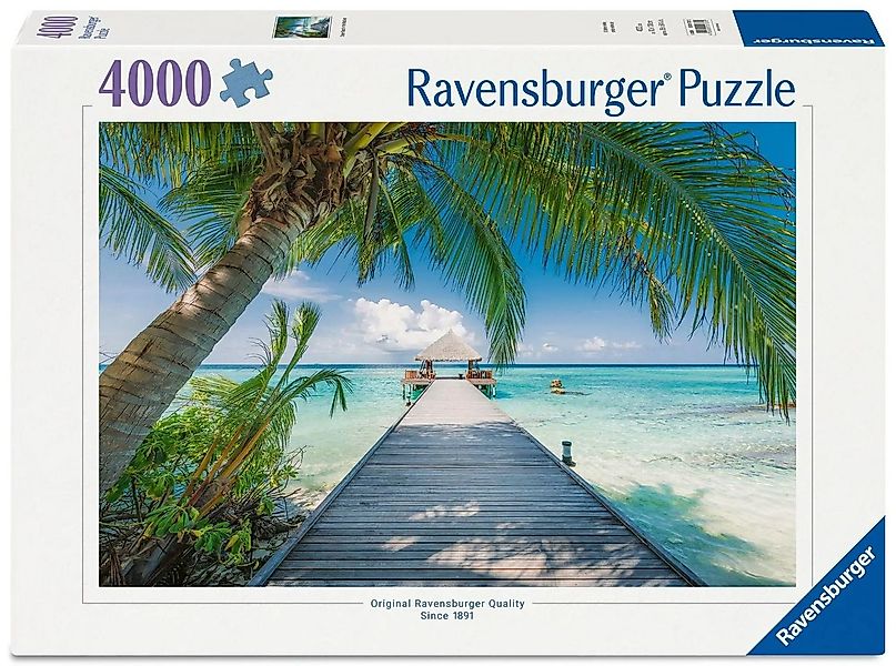 Ravensburger Puzzle Erwachsenenpuzzle 4000 Teile - Traumstrand auf den Male günstig online kaufen