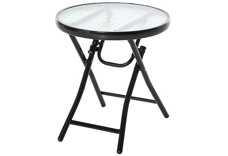 Outsunny Beistelltisch rund klappbar Metall (Beistelltisch, 1-St., Bistroti günstig online kaufen