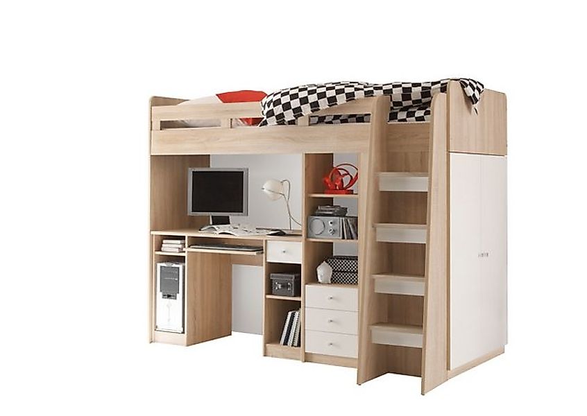 möbel-direkt.de Hochbett Unit (Komplett Set, in verschiedenen Farben wählba günstig online kaufen