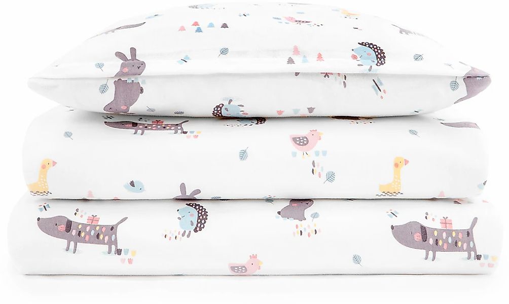 Julius Zöllner Kinderbettwäsche "Crazy Animals" 2 Stk. tlg. mit unterschied günstig online kaufen