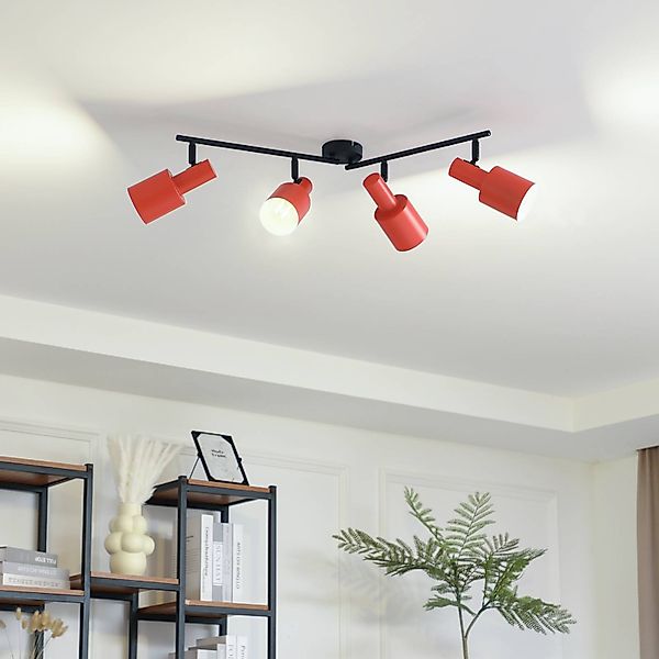 Lindby Deckenstrahler Ovelia, orange/schwarz, 4-flg., E27 günstig online kaufen