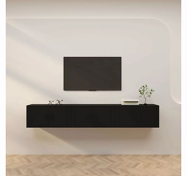 furnicato TV-Schrank TV-Wandschränke 3 Stk. Schwarz 80x34,5x40 cm günstig online kaufen