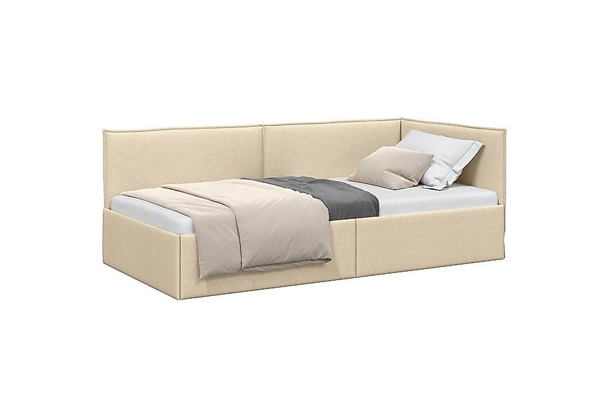 vidaXL Bett Eckbettgestell mit Kopfteil Creme 80 x 200 cm Samt (1-tlg) günstig online kaufen