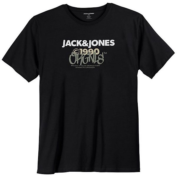 Jack & Jones Rundhalsshirt Große Größen Herren T-Shirt schwarz Logodruck Ja günstig online kaufen