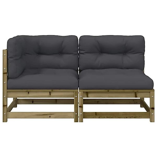 vidaXL Gartensofa mit Kissen 2-Sitzer Kiefernholz Imprägniert 838124 günstig online kaufen