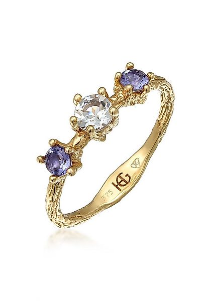 HAZE & GLORY Fingerring Topas Lolite Edelstein Klassik 375 Gelbgold günstig online kaufen