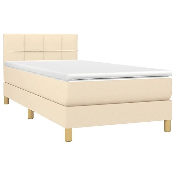 vidaXL Boxspringbett mit Matratze Creme 90x200 cm Stoff 3140590 günstig online kaufen