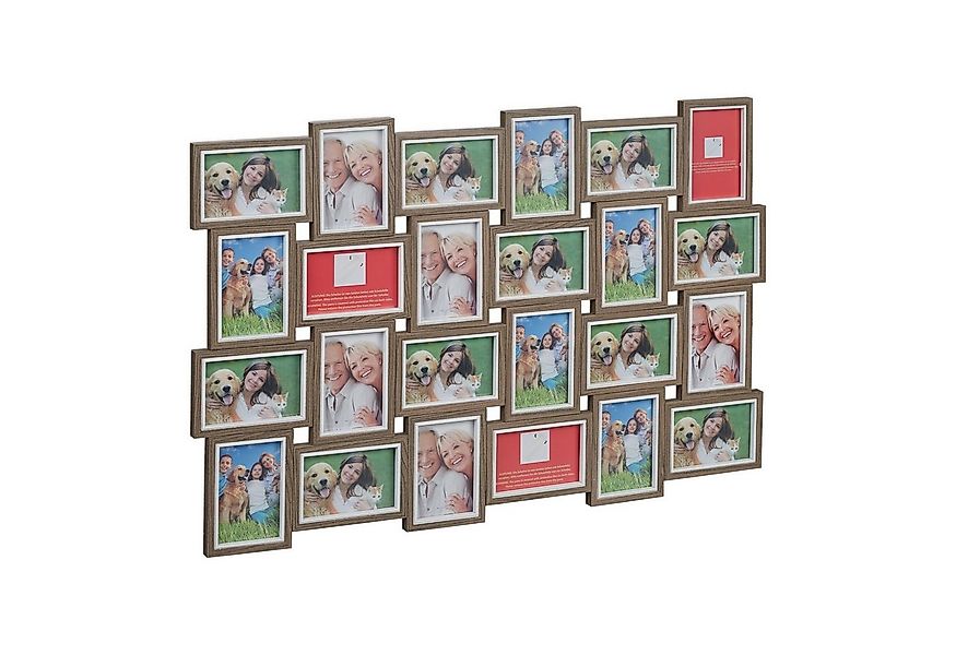 relaxdays Bilderrahmen Collage für 24 Bild, dunkelbraun günstig online kaufen