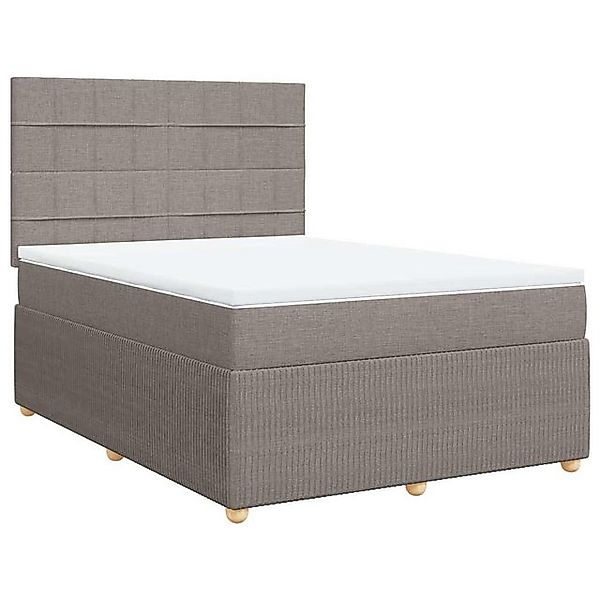 vidaXL Bett Boxspringbett mit Matratze Taupe 140x190 cm Stoff günstig online kaufen