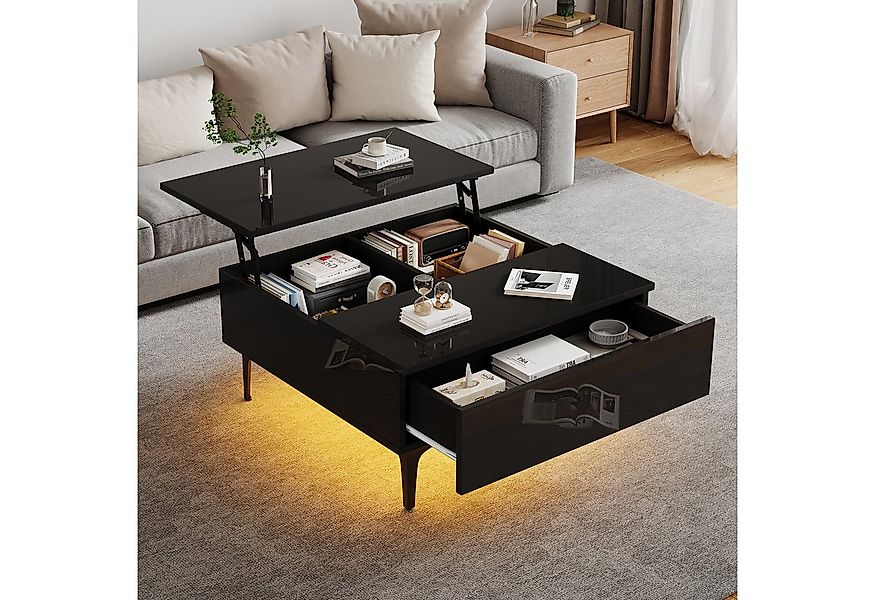 STILVORA Couchtisch höhenverstellbar mit Stauraum,Sofatisch Wohnzimmertisch günstig online kaufen