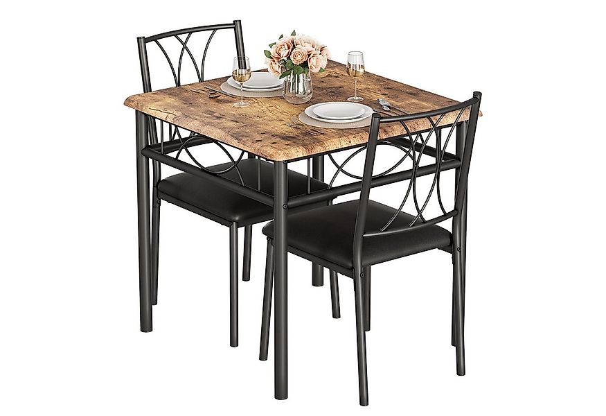 GarveeMore Esstisch Esstisch-Set für 2, Küchentisch mit 2 gepolsterten Stüh günstig online kaufen