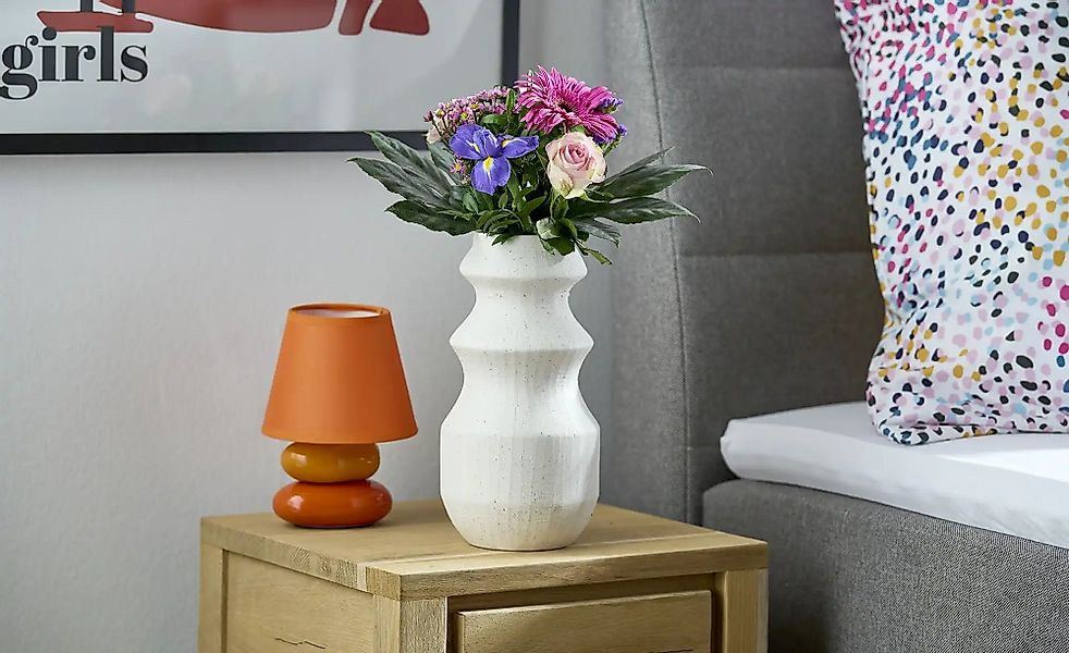 Vase ¦ weiß ¦ Steinzeug ¦ Maße (cm): H: 29,7  Ø: 15 Accessoires > Vasen - H günstig online kaufen