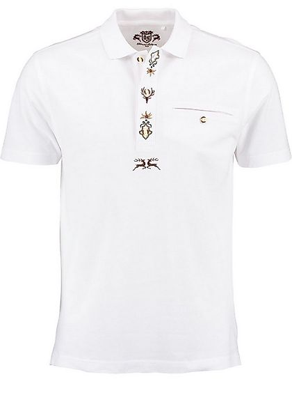 OS Trachten Poloshirt Esoqo Kurzarm Jagdshirt mit Stickereien auf der Knopf günstig online kaufen
