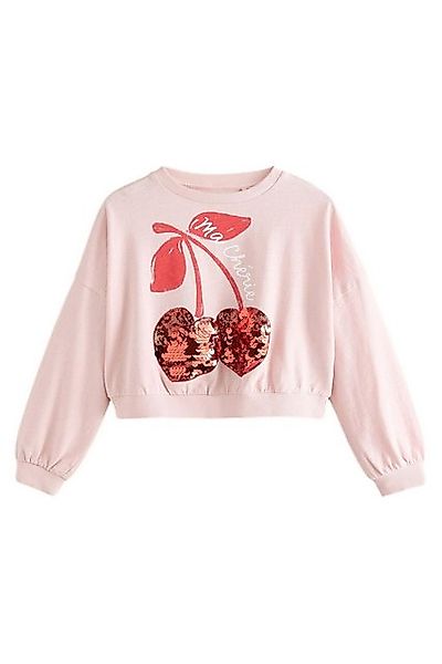 Next Sweater Sweatshirt 100 % Baumwolle Paillettenkirsche (1-tlg) günstig online kaufen