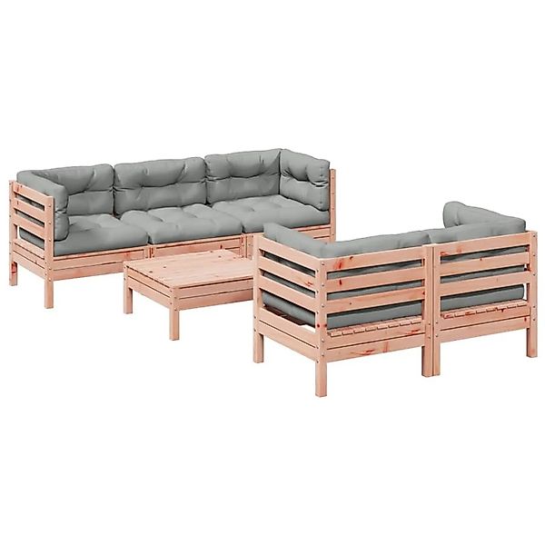 vidaXL 6-Tlg Garten-Sofagarnitur mit Kissen Massivholz Douglasie 3299295 günstig online kaufen