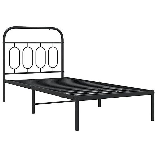 vidaXL Bettgestell mit Kopfteil Metall Schwarz 90x190 cm 377109 günstig online kaufen