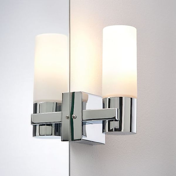 Paulmann LED Wandleuchte Gemini IP44 20W 2er Pack Chrom, Satin, Metall, Gla günstig online kaufen