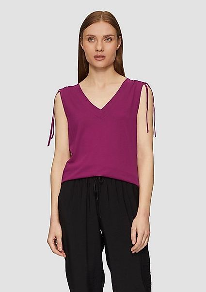 s.Oliver Shirttop Fließendes V-Neck Top mit Raffung im Schulterbereich Raff günstig online kaufen
