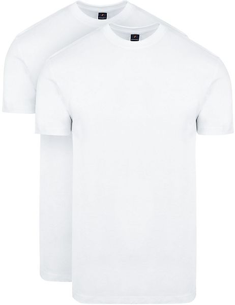 Suitable Obra T-Shirt Hoher Rundhalsausschnitt Weiß 2-Pack - Größe M günstig online kaufen