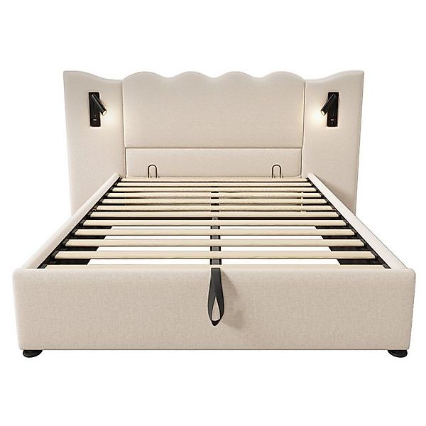 Gotagee Polsterbett 160×200cm mit Lattenrost aus Massivholz und Metall Cord günstig online kaufen
