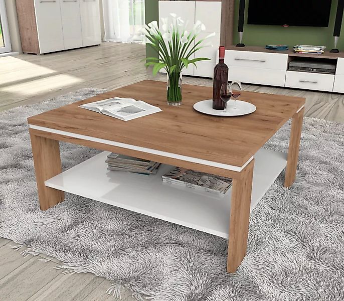 Places of Style Couchtisch "Stela", (H/B/T): 44,6/90/88cm), mit Ablageboden günstig online kaufen