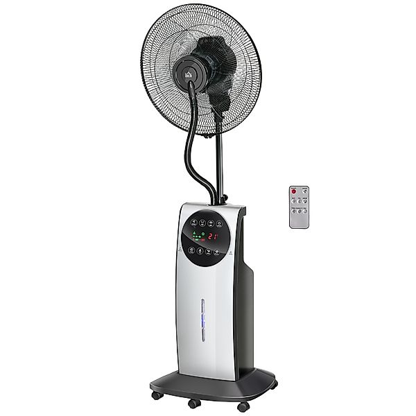 HOMCOM Standventilator mit Sprühnebel 90W Kühlventilator 3 Luftmodi 31L Was günstig online kaufen