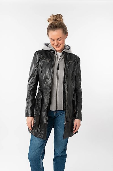 Mauritius "BENTE2" mit Gürtel, lange Lederjacke mit Gürtel & abnehmbarem Ka günstig online kaufen