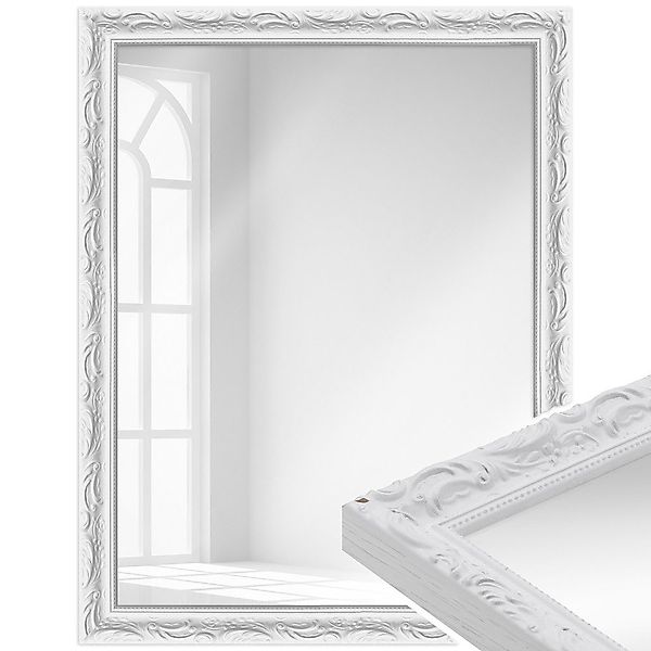 WANDStyle Wandspiegel H530, Weiß, aus Massivholz günstig online kaufen