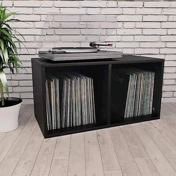 Schallplatten-aufbewahrungsbox Schwarz 71×34×36 Cm Spanplatte günstig online kaufen